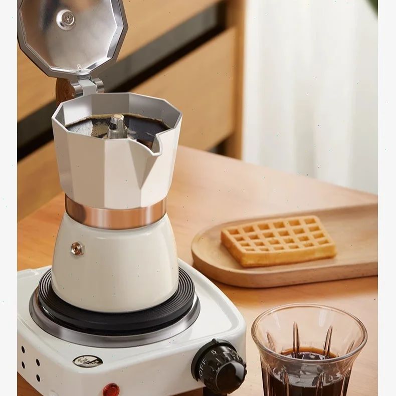Coffee Equipment Set - Pote moka de fundo redondo, válvula
