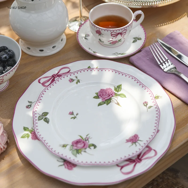 Talheres de rosa francesa osso - Coffee Equipment Set avaliação e preço